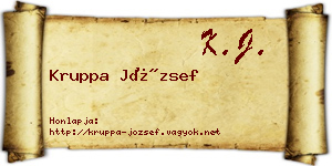 Kruppa József névjegykártya