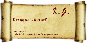 Kruppa József névjegykártya